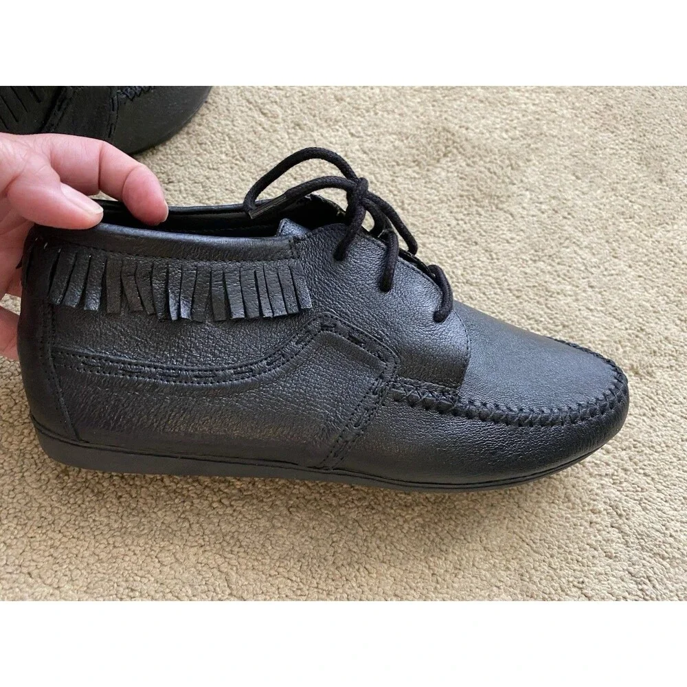 Vintage Hunters Run Black Leather Lace-Up Chukka Ankle Boots Size 11 WW